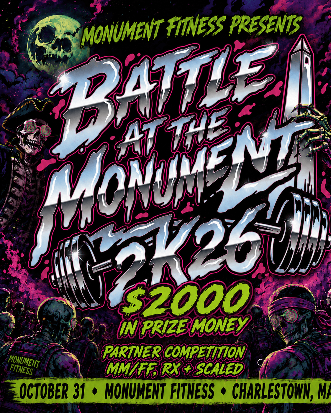 Monument Fitness presents the Battle at the Monument 2K26 partner competition, October 31 in Charlestown, MA